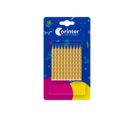 VELA CORINTER PALITO ESP.DORADO X 10 