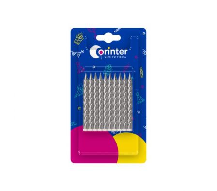VELA CORINTER PALITO ESP.PLATA X10     