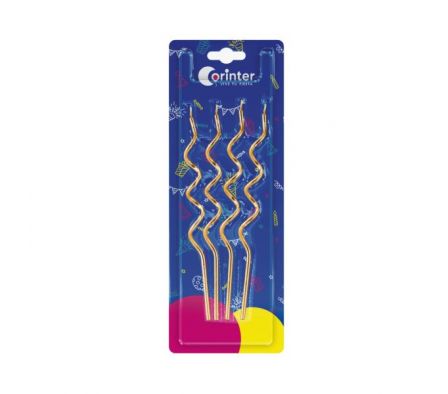 VELA CORINTER ONDAS DORADO X 4          