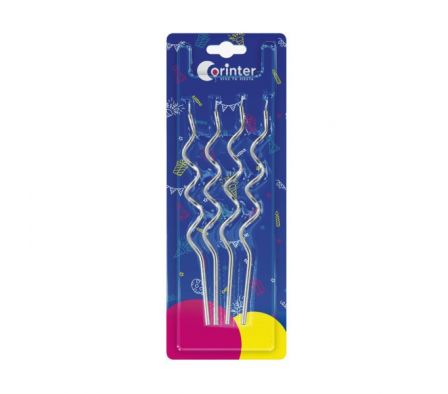 VELA CORINTER ONDAS PLATA X4