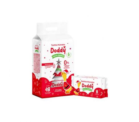 TOALLITAS HUMEDAS DODDY EDICIÓN NAVIDAD PACK 6X8UN
