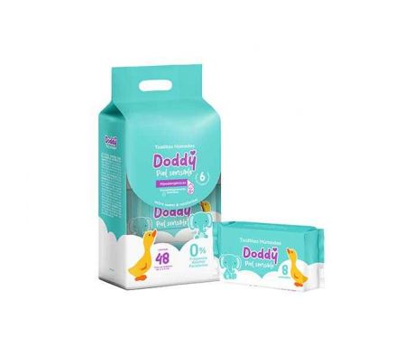 TOALLITAS HUMEDAS DODDY PIEL SENSIBLE PACK  6X8UN