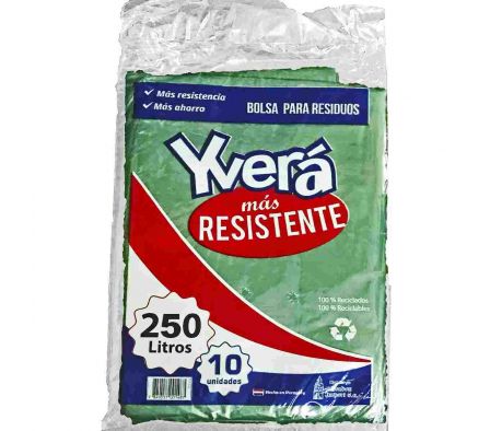 BOLSA PARA RESIDUOS YVERA VERDE 250LTS