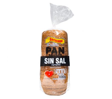 PAN SALVADO EL GERMANO SIN SAL 400GR