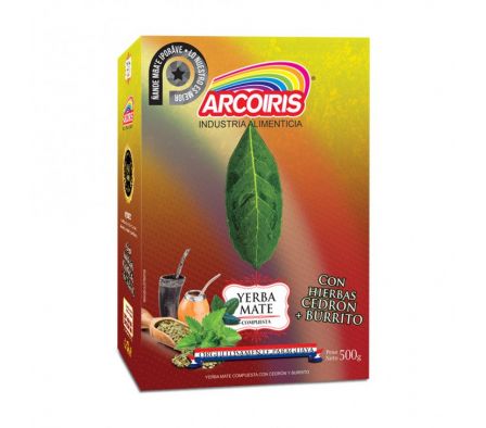 YERBA MATE ARCOIRIS CEDRON BURRITO SABORIZADA 500G