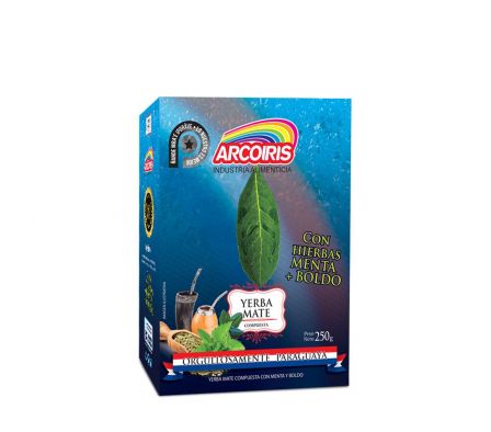 YERBA MATE ARCOIRIS CON HIERBAS MENTA/ BOLDO 250G