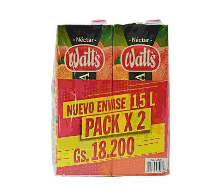 JUGO WATTS NARANJA TETRA 1.5LT PACK 2UN