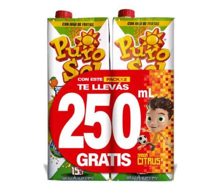 JUGO PURO SOL CITRUS 1500ML X 2