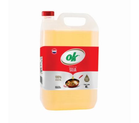 ACEITE OK DE SOJA 100% VEGETAL 4LITROS