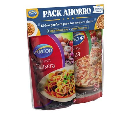 PACK SALSA GUISERA ARCOR + PIZZA 340GR 