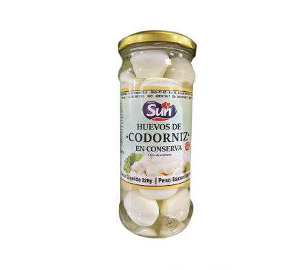HUEVO DE CODORNIZ SUN EN VIDRIO 320GR 