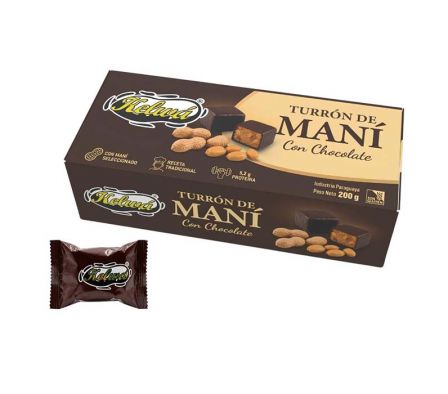 TURRON DE MANI KELWA CON CHOCOLATE 3X8X200GR