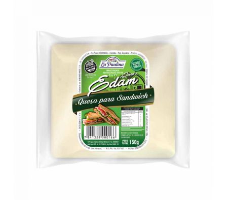QUESO LA PAULINA EDAM P/ SANDWICH 150GR