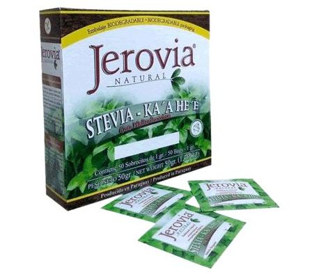EDULCORANTE JEROVIA SOBRECITOS DE STEVIA 100UN