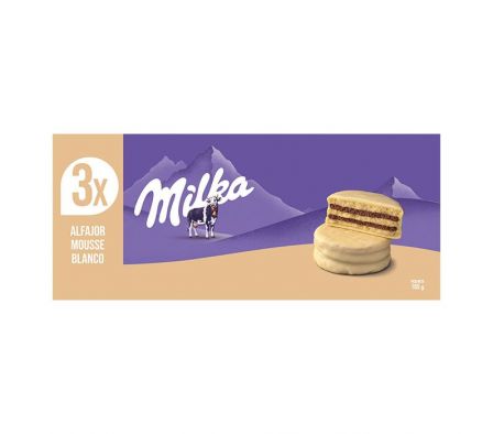 ALFAJOR MILKA MOUSSE BLANCO 3 UNID 