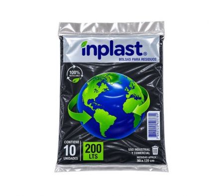 BOLSAS P/ RESIDUOS INPLAST 200L X10 UNIDADES