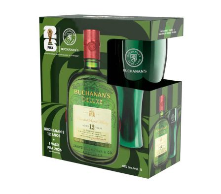 PACK BUCHANAN'S 1LTR + VASO DE ALUM. WC FIFA 26