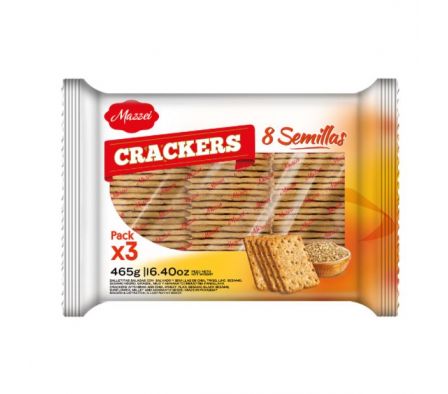 GALLETITA CRACKERS MAZZEI TRIPACK 8 SEMILLAS 465GR