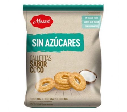 GALLETITAS MAZZEI COCO SIN AZUCAR 150GR