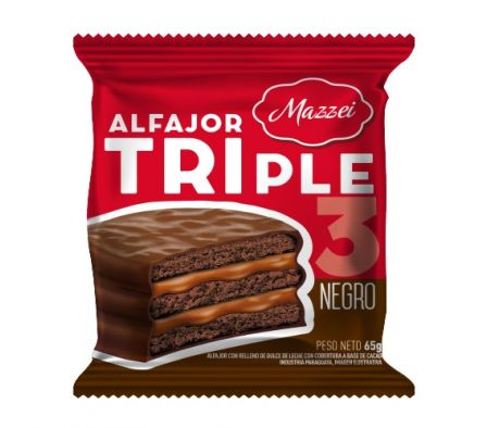 ALFAJOR MAZZEI CON BAÑO DE CHOCOLATE NEGRO 65GR