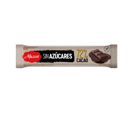 CHOCOLATE  BEFIT 72% CACAO SIN AZÚCAR 25GR
