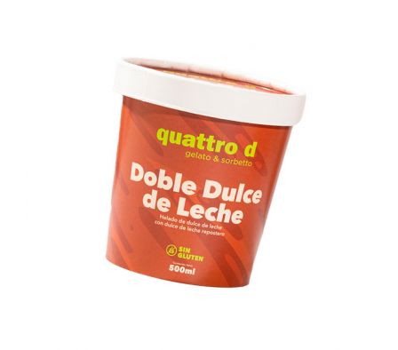 HELADO QUATTRO D DOBLE DULCE DE LECHE 500 ML