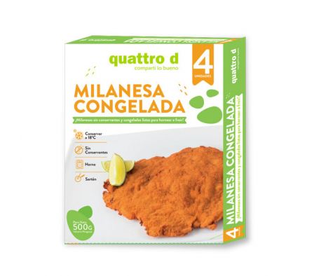 MILANESA QUATTRO D POLLO CONGELADA 500GR