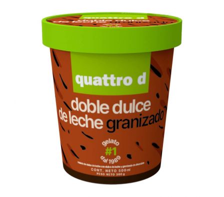 HELADO QUATTRO D DOBLE DULCE DE LECHE GRANIZADO 50