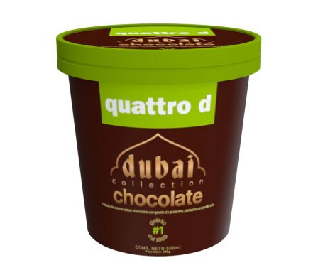 HELADO QUATTRO D CHOCOLATE DUBAI 500ML