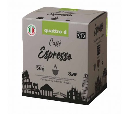 CAFÉ QUATTRO D CAPSULAS ESPRESSO X 8 UNID