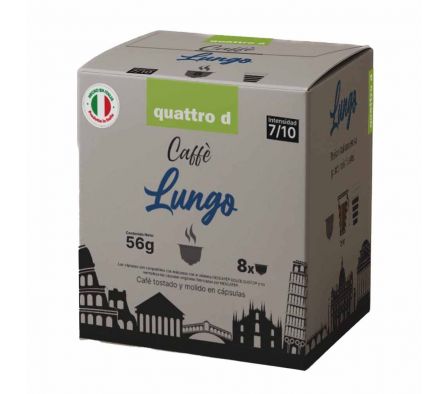 CAFÉ QUATTRO D CAPSULAS LUNGO X 8 UNID