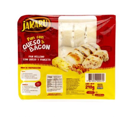 PAN JAKARU RELLENA CON QUESO/BACON CONG. 240GR
