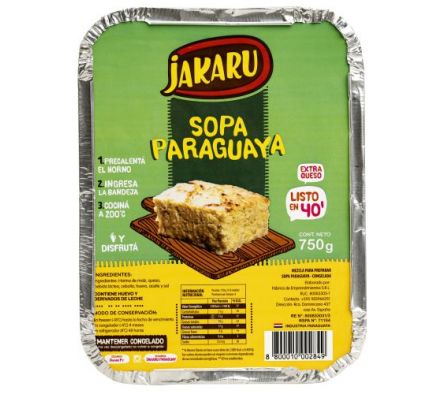 SOPA PARAGUAYA JAKARU EN BANDEJA 750 GR