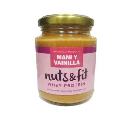 MANTEQUILLA DE MANI NUTS&FIT WHEY VAINILLA 230GR