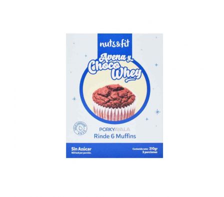PRE-MEZCLA MUFFIN NUTS&FIT CHOCO WHEY S/AZUC 210GR