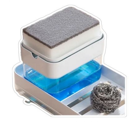 CONTENEDOR PUSH & CLEAN C/ DISPENSADOR/ESPONJA