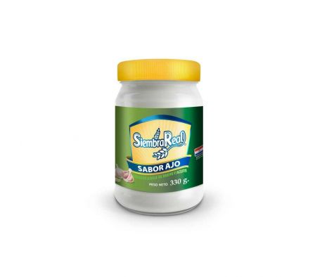 MAYONESA SIEMBRA REAL CON AJO FRASCO 330GR