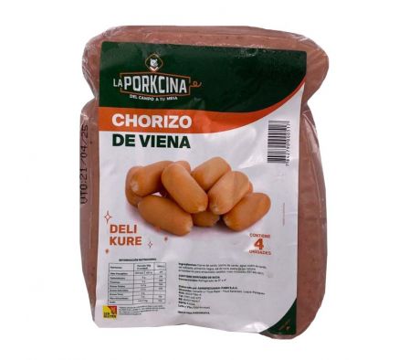 CHORIZO LA PORKCINA VIENA ENVASADO AL VACIO 4 UN