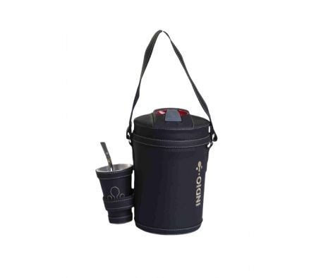TERMO TERERE INDIO SIMIL 2.5LT NEGRO+GUAMPA+BOMBI