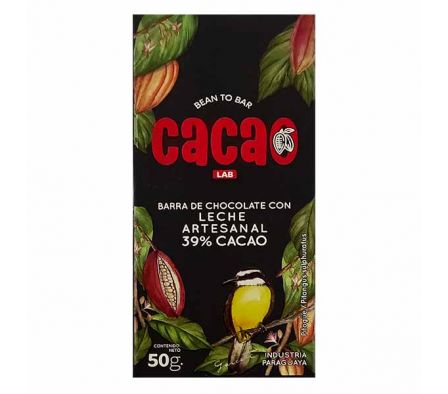 CHOCOLATE CACAO LAB 39% CACAO C/ LECHE PITOGUE 50G