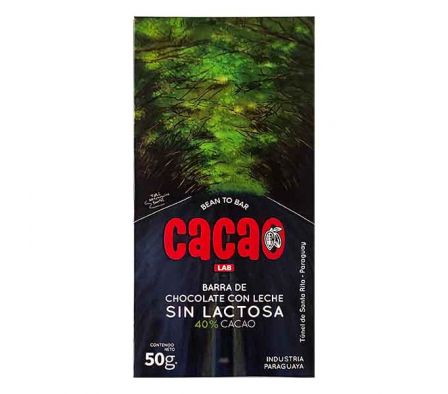 CHOCOLATE CACAO LAB 40% CACAO C/LECHE S/LACTO 50G
