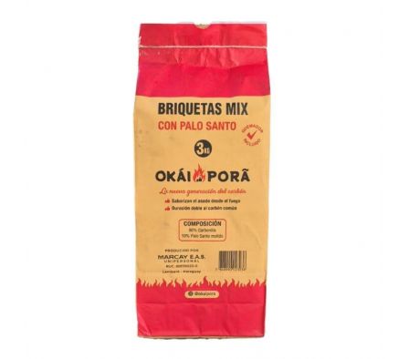 CARBON OKAI PORA BRIQUETAS MIX CON PALO SANTO 3KG