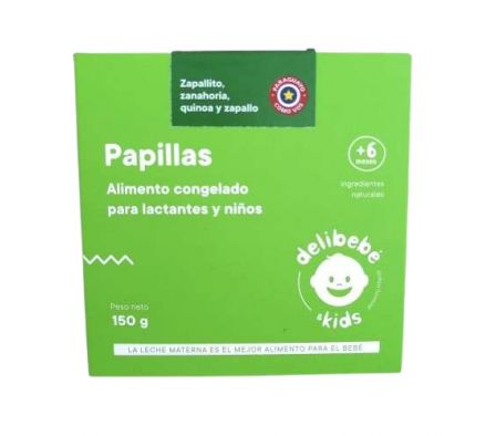 PAPILLA DELIBEBE DE ZAPALLO ZANAHORIA POLLO Y FIDE