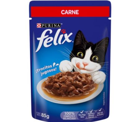 ALIMENTO P/GATO FELIX CLASSIC CARNE EN SALSA 85GR