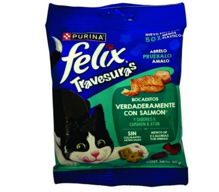 SNACK GATOS FELIX TRAVESURAS SALMON 40GR