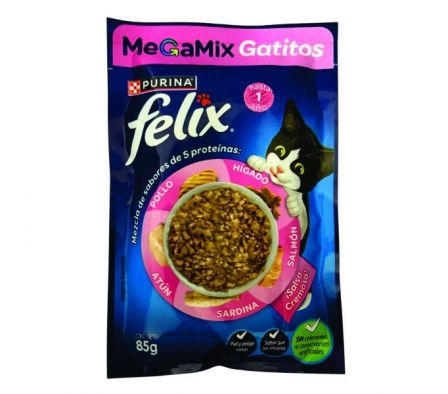 ALIMENTO PARA GATO FELIX MEGAMIX GATITOS 85G