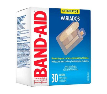 CURITA BAND-AID FORMATOS VARIADOS 30un