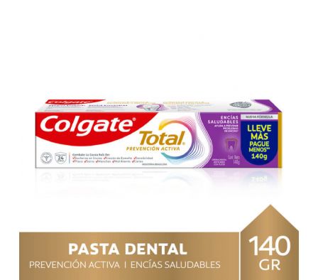 PASTA DENTAL COLGATE TOTAL 12 ENCÍAS REFORZ 140 G