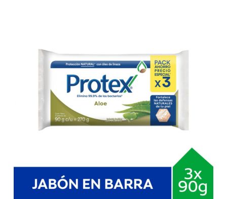 JABON DE TOCADOR PROTEX ALOE 90GR 3UN