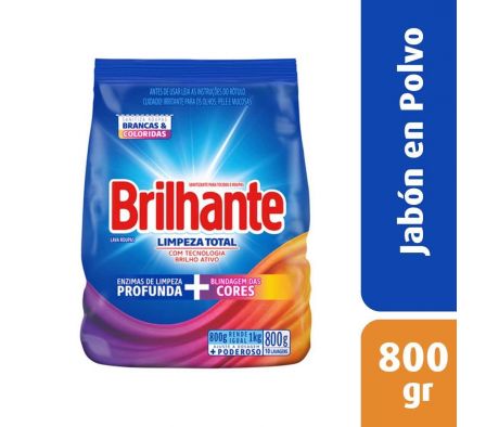 JABON EN POLVO BRILHANTE LIMPIEZA TOTAL 800G